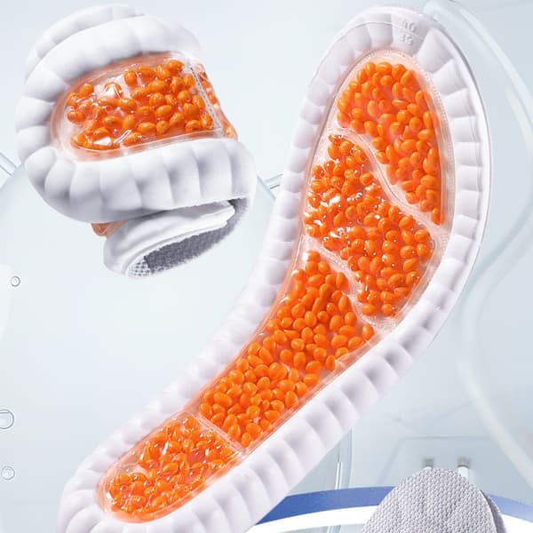 Luftpudrede indlægssåler, orange, XXL, åndbare, stødabsorberende til sneakers og støvler
