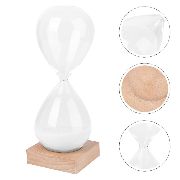 Transparent Glas Timeglas Timer 30 Minutter Sandsynligvis Ur Rum Dekoration Til Hjem Hvid 20X8CM White 20X8CM