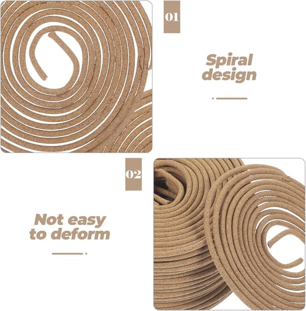 1 Box Natural Incense Sandalwood Coils, Brown Scented Safe Incense Coils