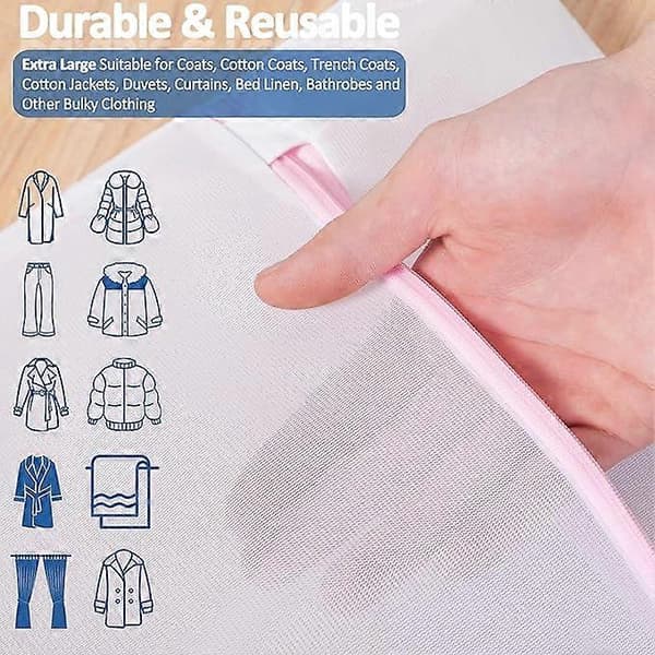 2-pack Laundry Net 80cm x 60cm Large Laundry Bag for Washing
