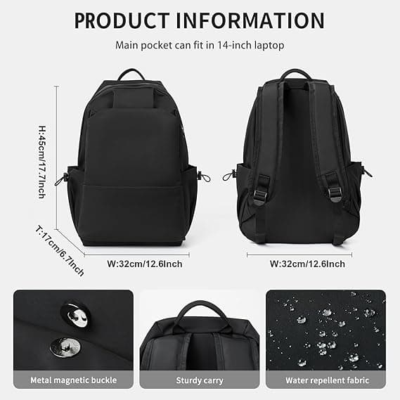 Lightweight Waterproof Backpack, Black