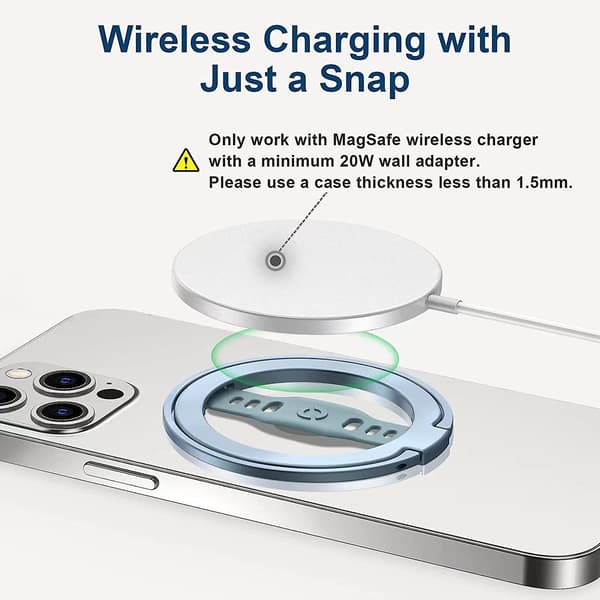 Silikonegreb telefonholder til iPhone 14/13/12 Pro/Max/Plus med Magsafe og magnetisk ring