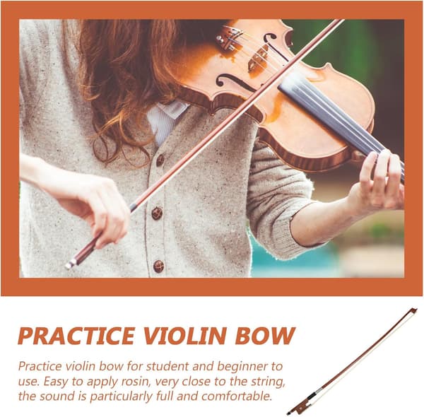 Violin Bow 1/4 Size Wood Stick Ebony Replacement Accessory Suitable for Beginners and Classroom Use