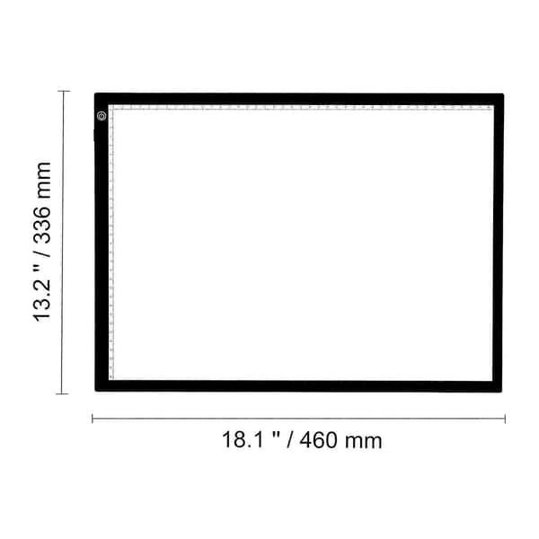 Light Board, A3 LED Light Pad with 3 Levels of Dimmable Brightness, USB Powered Light Box for Tracing, Black