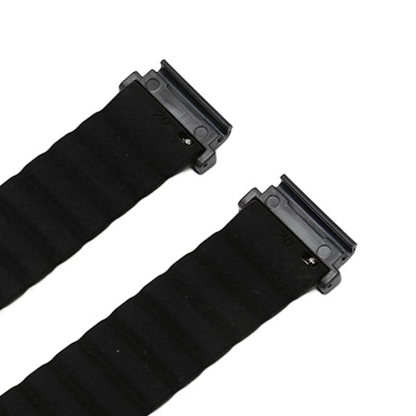 Magnetisk klokkereim justerbar hurtigspenne silikonklokkereim 20 mm passer for Garmin Fenix 7S 6S 5S svart