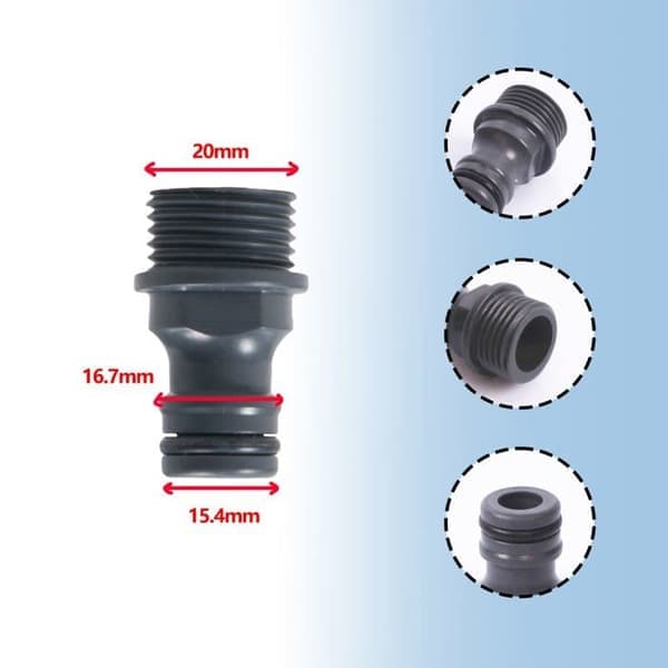Sarja 2 G1/2 ulkokierteistä hanaliitintä - 1/2 \" ABS ulkokierre
