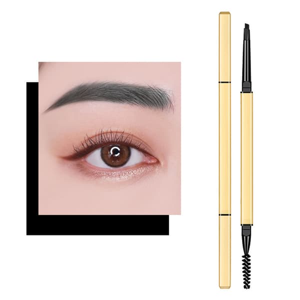 Double-Ended Eyebrow Pencil Smudge-Proof Makeup Brow Pencil for Bedroom Black