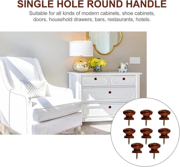 Self-tapping handle for wooden cabinet doors 8 pcs round pull knobs for kitchen and wardrobe furniture