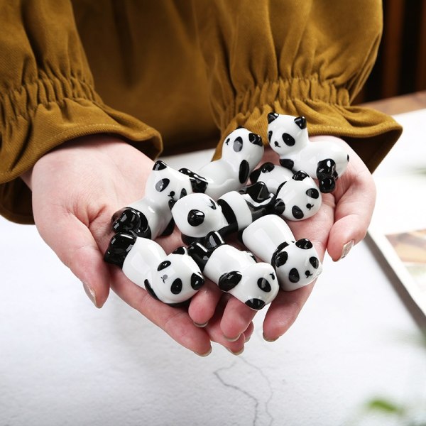 8st söta keramiska Panda Ätpinnar Rest Rack Ställhållare för ätpinnar, Keramiska Ware Chopsticks Stand Rest Rack， Present för pojkar Gi