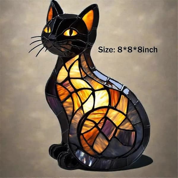 Glassmaleri Katte Lampe Katter Malt Harpiks 3D Søt [DB]