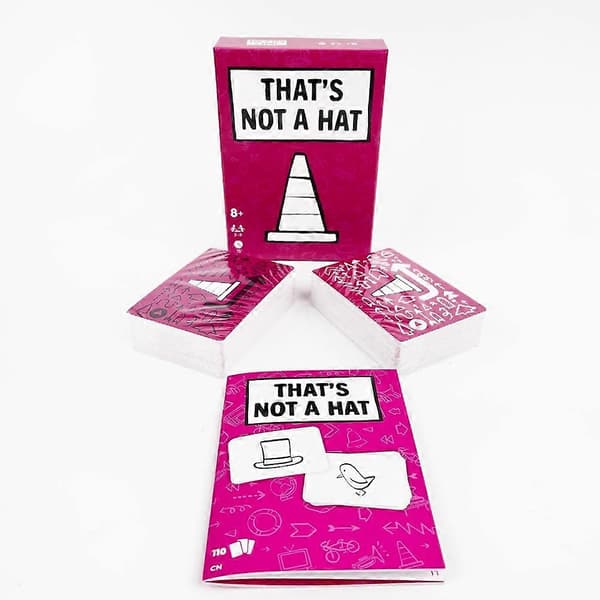 It's Not a Hat Board Game Set Memory Board Game 3-8 Players Cards for Family Gatherings Interactive Fun Gift A Red Red