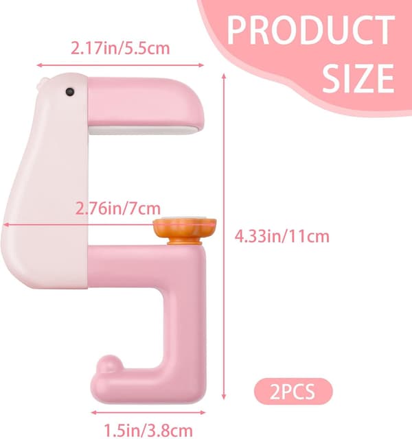 2 Pieces Cute Duck Shaped Purse Hooks for Table, Foldable Compact Desk Handbag Holder with Adjustable Arm Clamp,