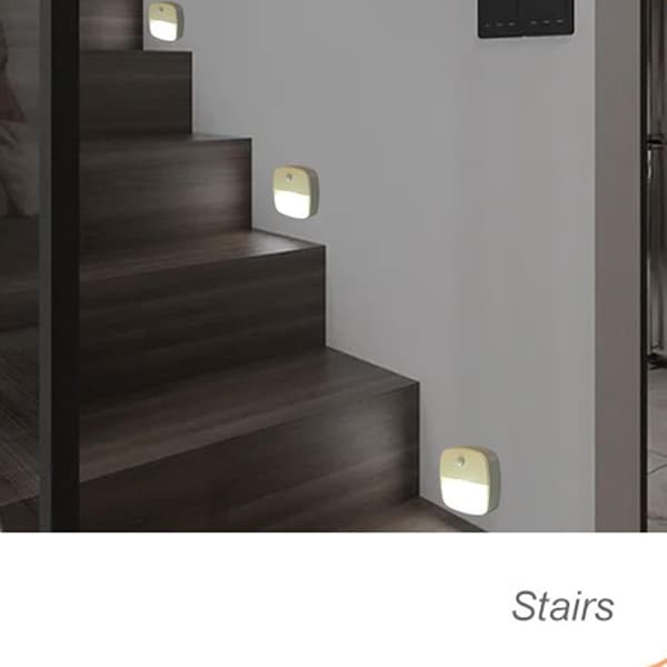 Motion Sensor Night Light - 3 Battery-Powered LED Night Lights for Hallway Bedroom Kitchen Cabinet Automatic Warm White