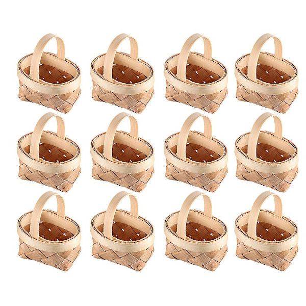 8 stk Mini Kurver Små Vevde Høytidsgodteri Kurver Bryllup Godteri Gavekurver 12 stk 6,5x5cm 12pcs 6.5x5cm