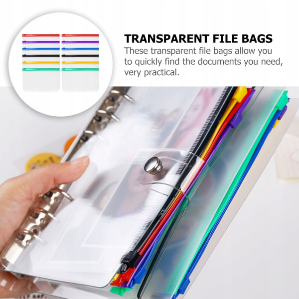 12 stk blandede farver A6 universal binder lomme elev notesbog binder PVC opbevaringstaske