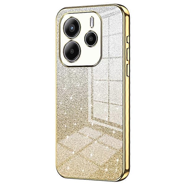 For Xiaomi Redmi Note 14 4G (163.25mm) Case Electroplating Gradient Glitter TPU Phone Case - Gold