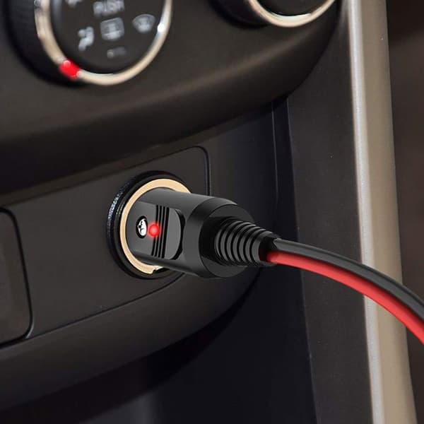 Cigarette Lighter Extension Cable - 1 Piece - PVC and Copper - Waterproof 12V-24V - Car, Camping, Boat - 3.5M Black