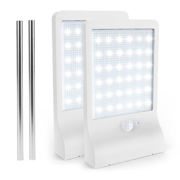 2 st Solar Pathway Lights, 36 Led Solar Motion Sensor Light, Utomhus vägglampor