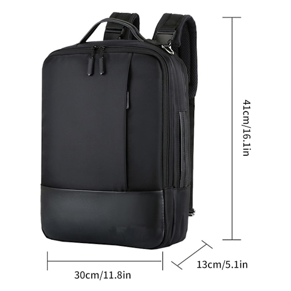 Mænd Rygsæk 16.1 Tommer USB Opladning Vandafvisende Laptop Computer Taske Casual Business Sort
