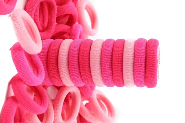 100 stk Mini Bløde Hårbånd Sømløse Hårbånd Børn Hårringe Strikkede Stofhårbånd (Gradient Pink)