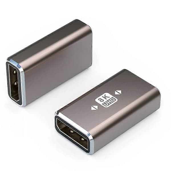 8K 60Hz DisplayPort DP1.4 Hun til Hun Lige Adapter i Aluminiumlegering