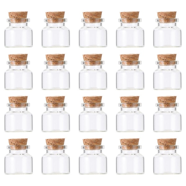 20st korkglasflaskor Transparenta önskeburkar Miniförvaringsflaska Te Subpackningsflaskor Flower Tea Khaki 3X3CM