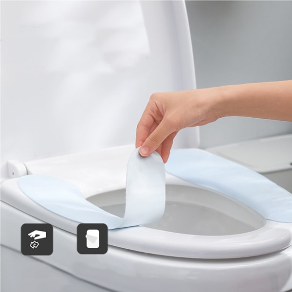 Tjockt Varmt Vadderat Toalettsitsöverdrag | Självhäftande Tvättbar Återanvändbar Toalett Memory Foam Kudde (4 st)