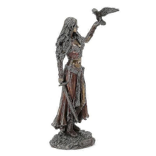 Resin Statues Morrigan The Celtic Battle Goddess With Crow Sword Bronze