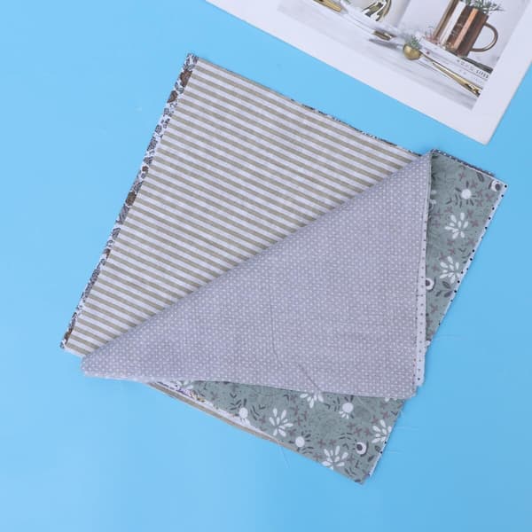 Cotton Fabric Pack 14 pcs Grey DIY Patchwork Fabric Squares 25x25cm