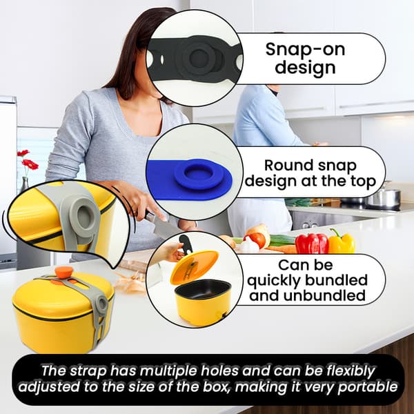 Reusable Universal Lid Strap - Clay Pot Lid Band - Container Fastening Strap for Kitchen Storage