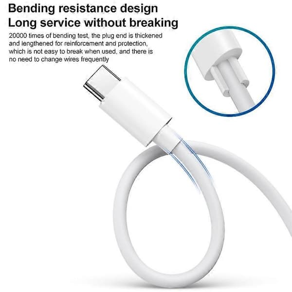 Til Huawei MateBook Laptop Hurtigopladningskabel 65W Dobbelt Type-C Interface Opladningsdatakabel Længde: 2m