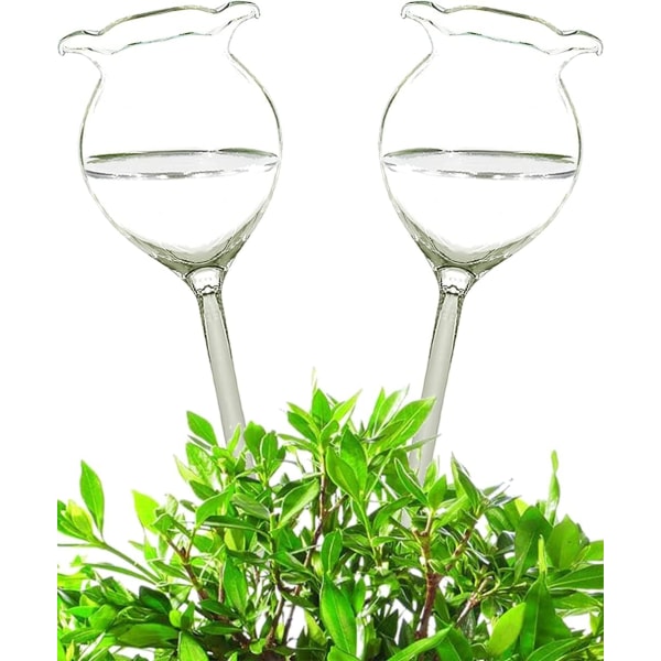 Plant Waterer Självvattnande klot Självbevattnande spikar, handblåst klart glas Växtvattenlökar för inomhus och utomhus, fyll uppifrån, blomma