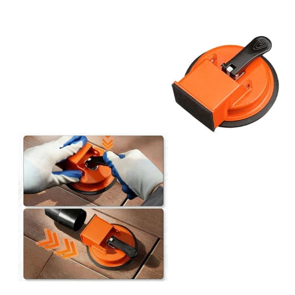 Floor Gap Puller Suction Cup - Single Grip ABS Suction Cup, 50kg Pulling Force, Mark-Free Wood & Tile Floor Repair Orange-Orange [Ho]