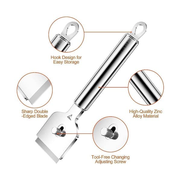 Metal Spatula, Scraper with 14 Replacement Blades for Ceramic Hobs, Glass Scraper for Ceramic Hobs, Hob s-FQ-