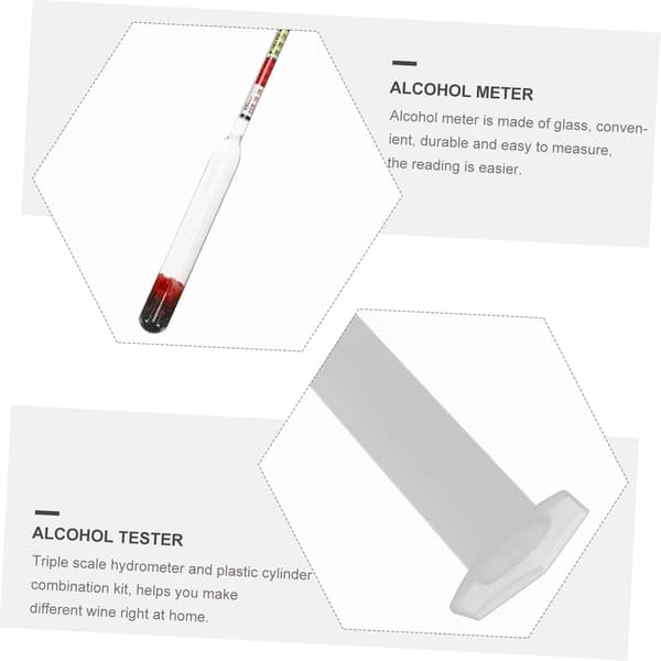 3 sæt tredobbelt skala alkoholhydrometer testkrukke til vinfremstillingsmaterialer