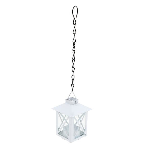 Utomhuslyktor Hängande Ljusstake Trä Ljuslykta Vintage Hängande Lykta Hög Metall Ljuslykta Vit 7x7x30cm White 7x7x30cm