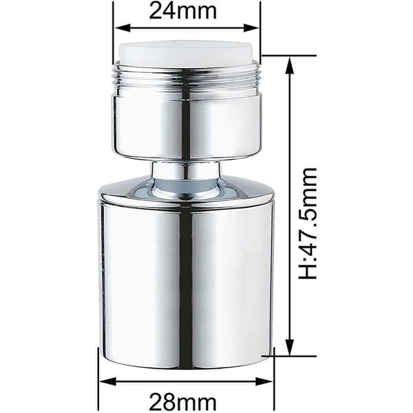 24 mm Dubbelfunktions Köksblandare Luftare, ACS-certifiering, Krom Hankontakt (M24)