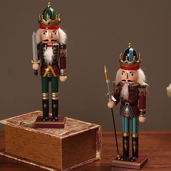 Wooden Nutcracker, 30 cm High Christmas Decoration, Nutcracker Soldier Figure, Wooden Nutcracker Decoration Statues, Christmas Nutcracker Decor (3)