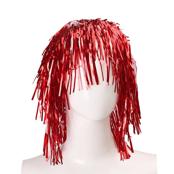 6 stk Glitter Outfits Kvinder Rød Paryk Hvid Paryk Glitter Paryk Kvinder Paryk Blond Paryk Rød 33X23CM Red 33X23CM