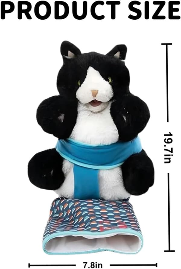 Cat Wrestling Glove Puppet - Interactive Mitten with Durable Protective Sleeve and Catnip - Play and Enrichment