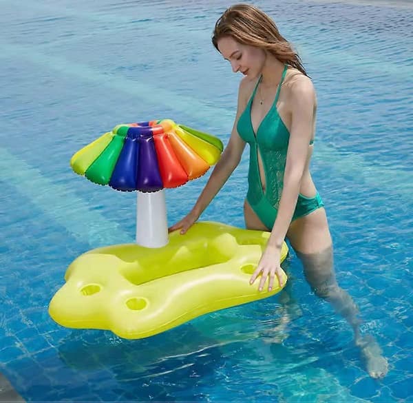 Flytende Poolbar, Poolbøye for Voksne, Oppblåsbar Poolbar, Bøyebar, 95x55x65cm