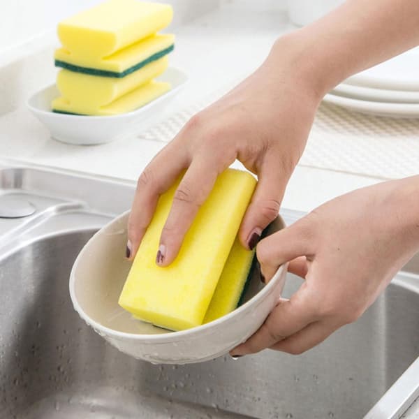 10 Pcs Eco-Friendly Scrubber Sponges for Kitchen and Dish Cleaning, Scratch-Resistant Dishwashing Sponges