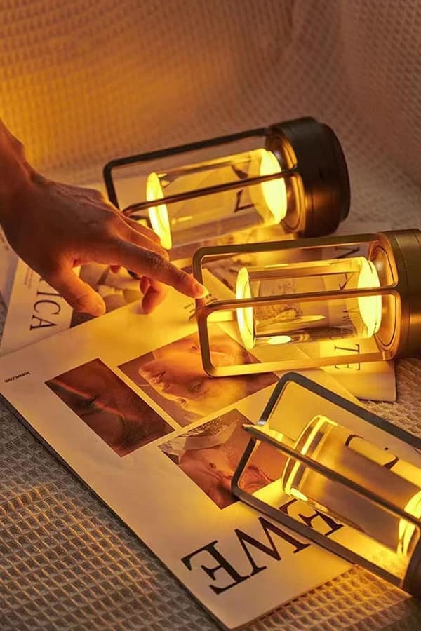 Creative Cross-Border Table Lamp, Luxury Charging Mood Light, Decorative Bedside Lamp, Portable Camping Lamp (Ho)
