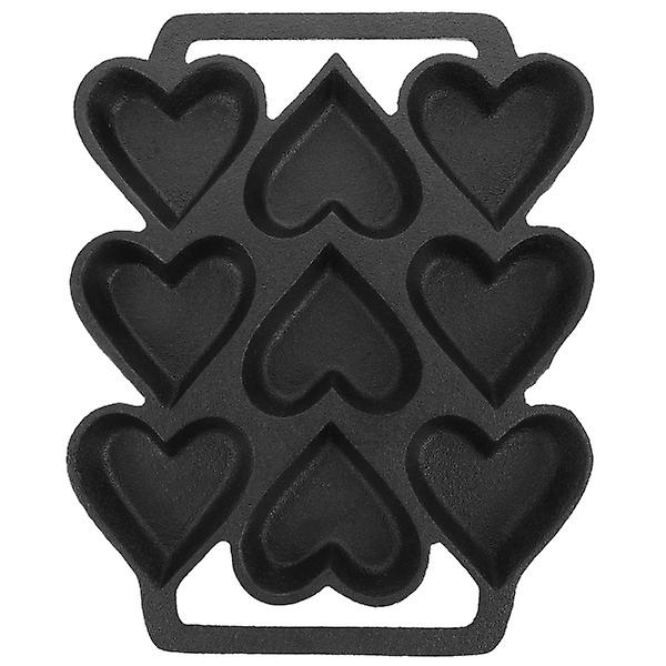 Ovnbradepande Hjerte Chokoladeforme Takoyaki Maker Cupcake Pan Hjerteformet KageSort24X19,5X2CM Black 24X19.5X2CM