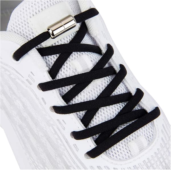 Elastiske snørebånd til børn og voksne sneakers, elastiske snørebånd uden binding 1-sort