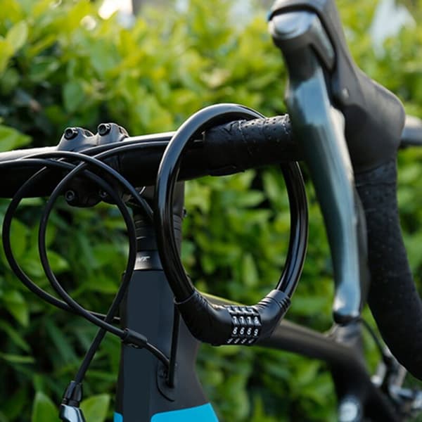 Mountain Bike Lock with Code, Electric Bicycle Scooter Universal Ring Lock Portable Bicycle Lock, Blue