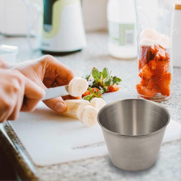 24-pak saucekopper i rustfrit stål, kommercielle dyppesaucekopper, ramekin saucekopper P