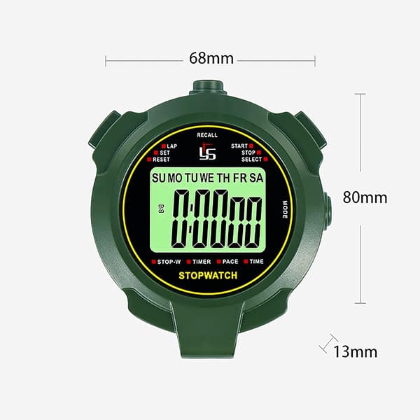 Professional Sports Stopwatch with Light Function and Silent Mode, Suitable for Gym and Swimming Pool