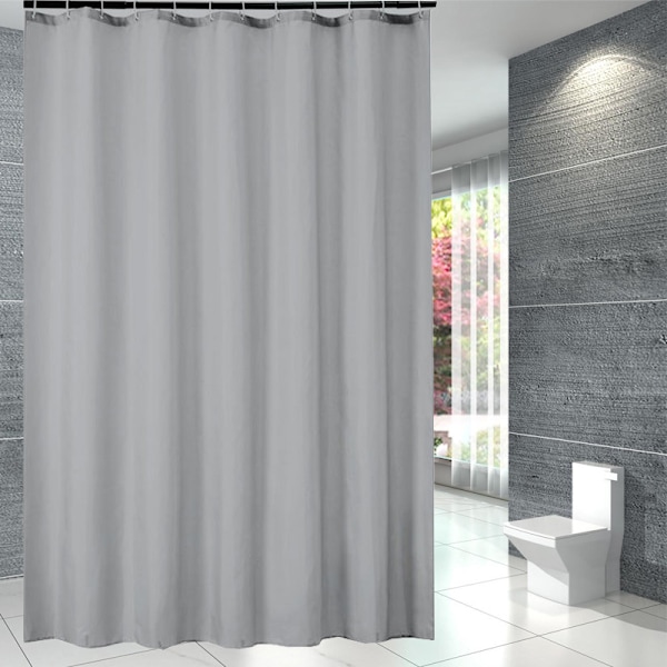 Solid Color Polyester Shower Curtain (Silver Grey, 180 x 180 cm)