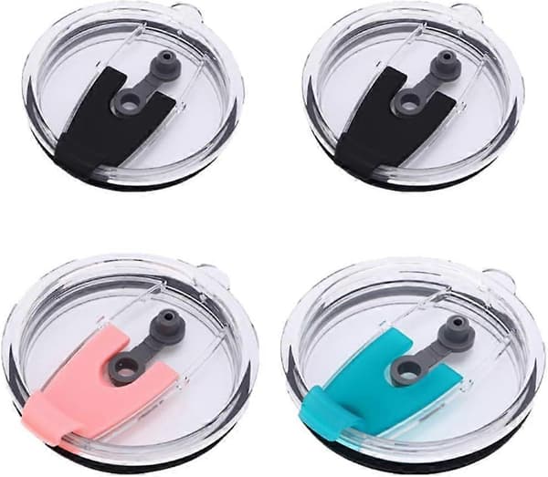 4 Pcs Classic Clear Flip Replacement Lids Eco-Friendly Tumbler Thermos Mug Replacement Roll Cover Replacement